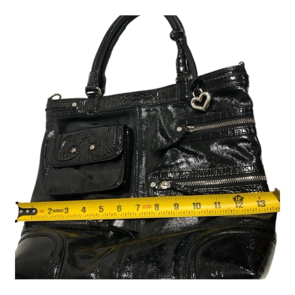 Vintage Brighton Black Patent Leather Shoulder Hand Bag - Picture 11 of 13
